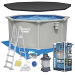 Basen ogrodowy panelowy całoroczny 305 x 122 cm 13w1 Bestawy 56566
