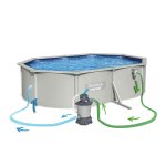 Basen ogrodowy panelowy całoroczny 500x366x122 cm 13w1 Bestawy 56586