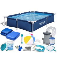 Basen prostokątny stelażowy 221x150x43 cm 16w1 Bestway 56401N