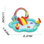 Dmuchany plac zabaw dla dzieci do ogrodu zjeżdżalnia Mała Syrenka 221 x 193 x 117 cm Bestway 91097