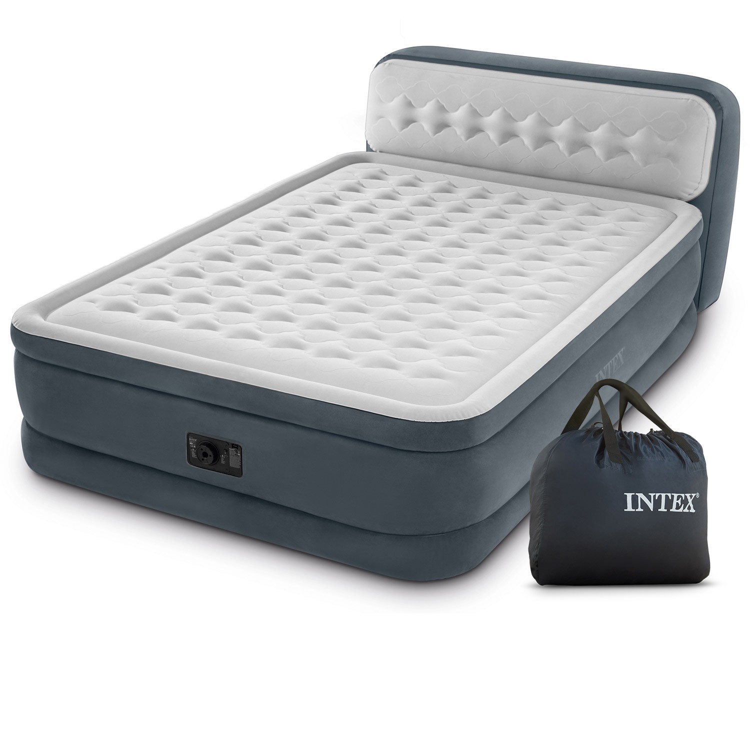 Materac dmuchany z pompką elektr. Ultra Plush Queen 236 x 152 x 86 (46) cm INTEX 64448