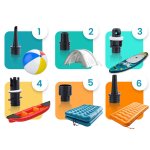 Pompka elektryczna do materaca pontonu SUPa + 6 przejściówek 12V Neo-Sport NS-713