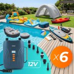 Pompka elektryczna do materaca pontonu SUPa + 6 przejściówek 12V Neo-Sport NS-713
