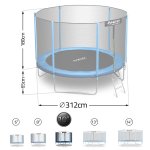 Trampolina ogrodowa 10ft/312cm z siatką zewnętrzną i drabinką