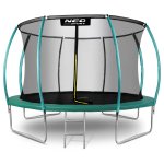 Trampolina ogrodowa 12ft/374cm z siatką, profilowanymi słupkami i drabinką Neo-Sport