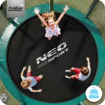 Trampolina ogrodowa 12ft/374cm z siatką, profilowanymi słupkami i drabinką Neo-Sport
