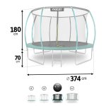 Trampolina ogrodowa 12ft/374cm z siatką, profilowanymi słupkami i drabinką Neo-Sport