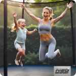 Trampolina ogrodowa 13ft/404cm z siatką zewnętrzną i drabinką Neo-Sport