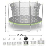 Trampolina ogrodowa 13ft/404cm z siatką wewnętrzną i drabinką Neo-Sport