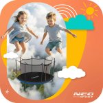 Trampolina ogrodowa 14ft/435cm z siatką wewnętrzną i drabinką Neo-Sport
