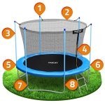 Trampolina ogrodowa 8ft/252cm siatka wewnętrzna i drabinką