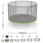 Trampolina ogrodowa 8ft/252cm z siatką zewnętrzną i drabinką Neo-Sport