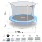 Trampolina ogrodowa 8ft/252cm siatka wewnętrzna i drabinką