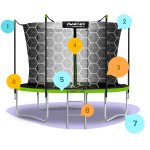 Trampolina ogrodowa 8ft/252cm z siatką wewnętrzną i drabinką Neo-Sport