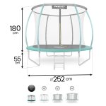 Trampolina ogrodowa 8ft/252cm z siatką, profilowanymi słupkami i drabinką Neo-Sport