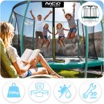 Trampolina ogrodowa 8ft/252cm z siatką, profilowanymi słupkami i drabinką Neo-Sport