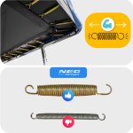  Trampolina ogrodowa prostokątna 12x8ft/366x244cm z siatką zewnętrzną i drabinką Neo-Sport