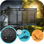  Trampolina ogrodowa prostokątna 12x8ft/366x244cm z siatką zewnętrzną i drabinką Neo-Sport