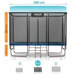  Trampolina ogrodowa prostokątna 12x8ft/366x244cm z siatką zewnętrzną i drabinką Neo-Sport