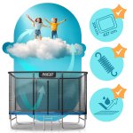   Trampolina ogrodowa prostokątna 14x10ft/427x305cm z siatką zewnętrzną i drabinką Neo-Sport