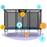   Trampolina ogrodowa prostokątna 14x10ft/427x305cm z siatką zewnętrzną i drabinką Neo-Sport