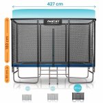   Trampolina ogrodowa prostokątna 14x10ft/427x305cm z siatką zewnętrzną i drabinką Neo-Sport